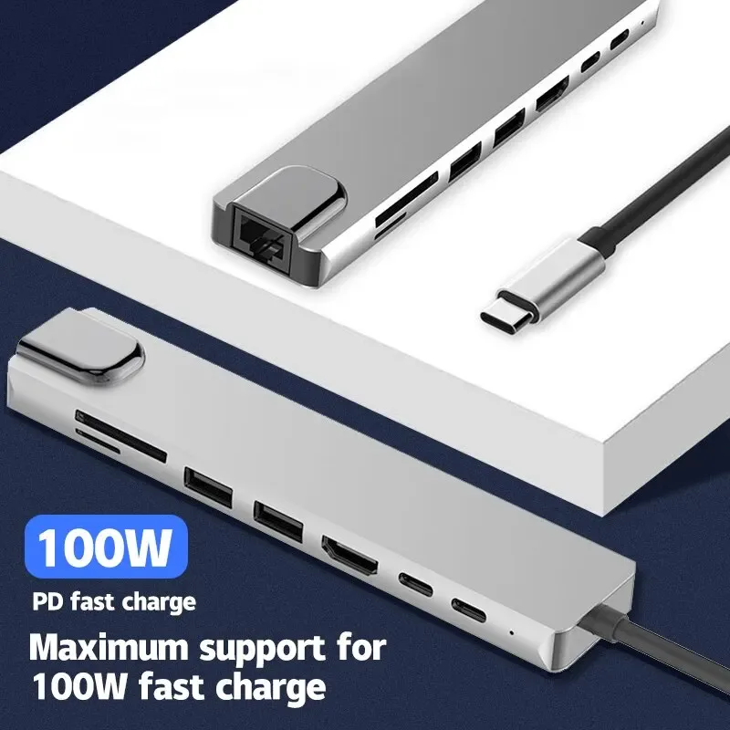 Type C 8 In 1 USB C Hub Docking Station Laptop Macbook - Image 6