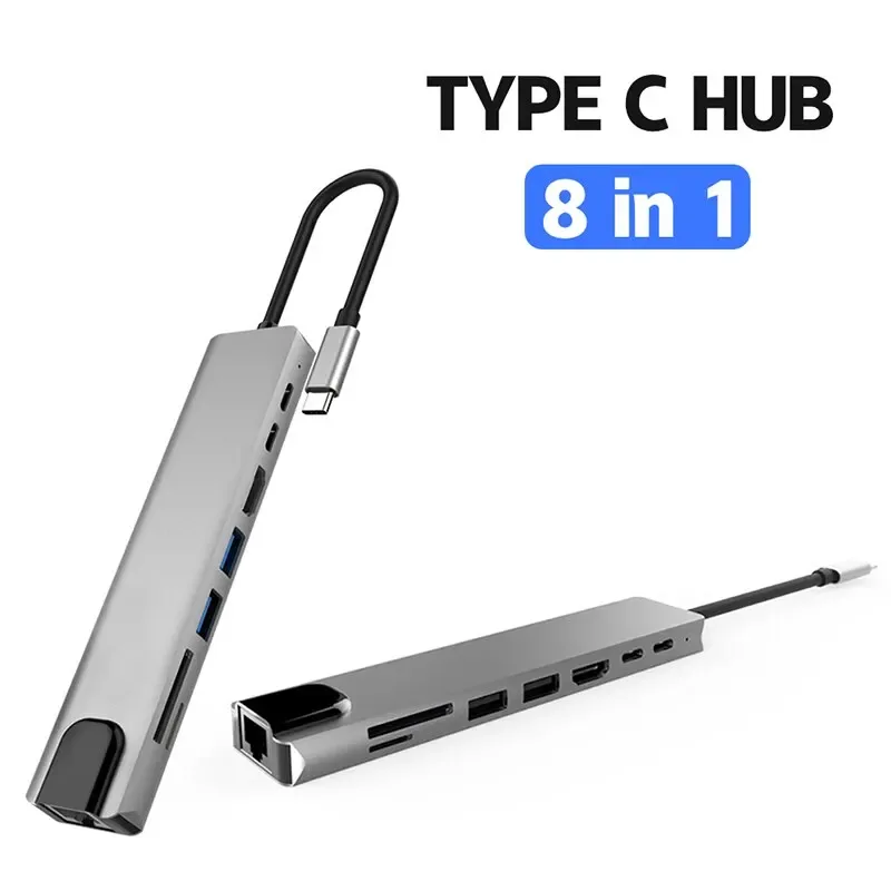 Type C 8 In 1 USB C Hub Docking Station Laptop Macbook - Image 5