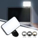 Mini Selfie Fill Light 3Modes Adjustable Video Conferencing Fill Light Rechargeable Brightness Clip On For Computer Mobile Phone