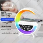 Bluetooth Speaker Colorful Ambient Light Alarm Clock Wireless Charging Night Light Multi-function Desktop Bluetooth Speaker. - Image 4