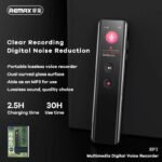 Remax Multimedia Ditigal Voice Recorder 64GB Clear Sound Noise Reduction 30hours Mp3/WAV Function - Image 2