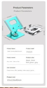 Foldable Tablet Bracket Stand 360 Degree Rotating Portable Laptop Bracket Hollow Heat Dissipation Height Adjustable Accessories - Image 2