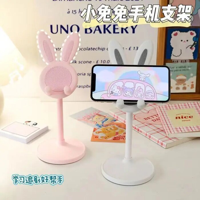 Little Rabbit Cute Cartoon Mobile Phone Stand Desktop Adjustable Surface Lift Lazy Selfie Live Support Stand - Image 3