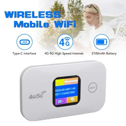Travel WiFi Hotspot SIM Slot LED Display 4G 5G Mobile Hotspot 300Mbps Stable Connection Supports 10 Devices for Outdoor for RV
